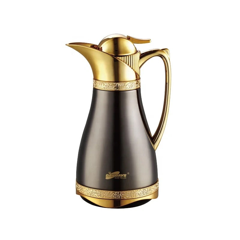 Termoskannor - Arabiska Design - 1 liter - Set om 2 Vit & Guld